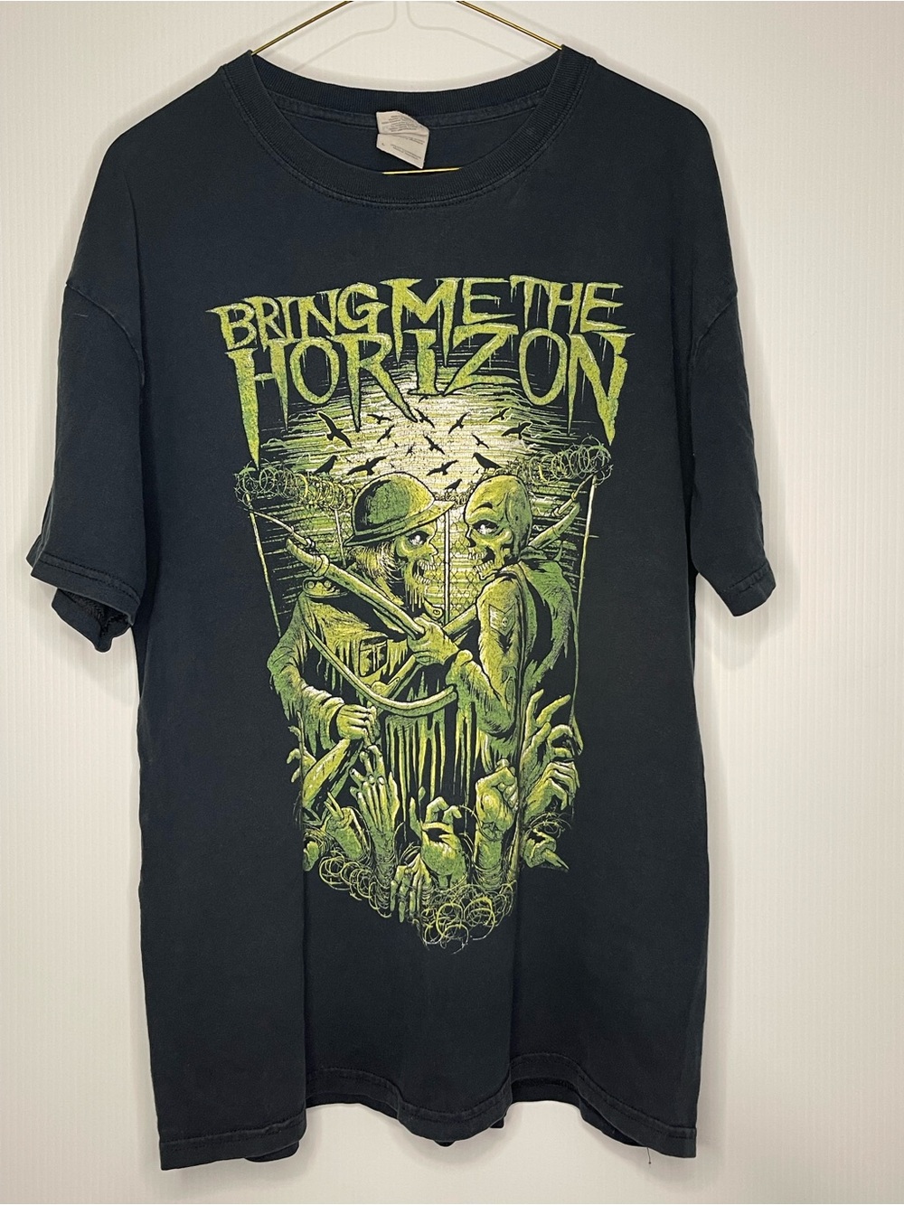 Columbia Black Short Sleeve Tee with Neon Green Graphic
